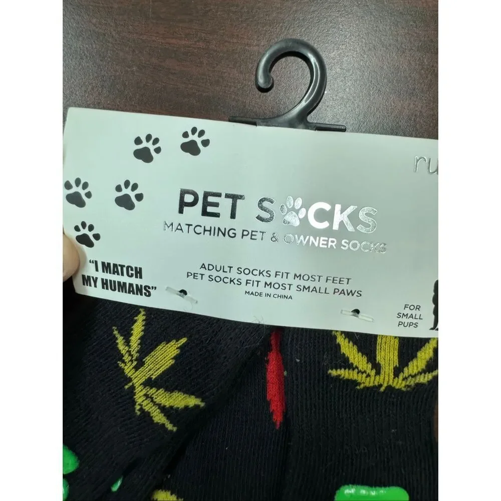 NWT Rue21 Leaf Graphic Adult and Pet Matching Sock Set- For Small Dogs